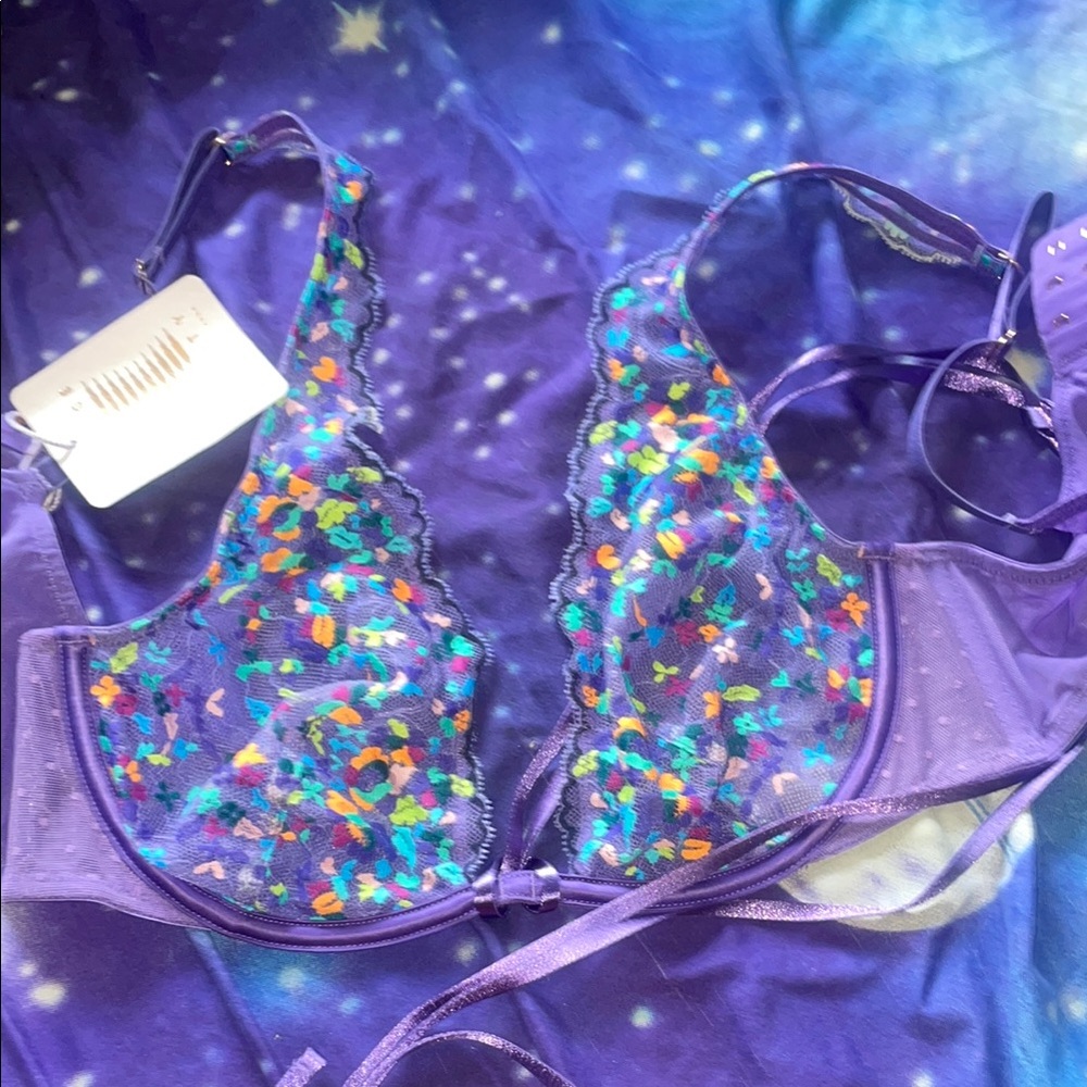 Savage X Fenty Purple Bra with Adjustable Straps